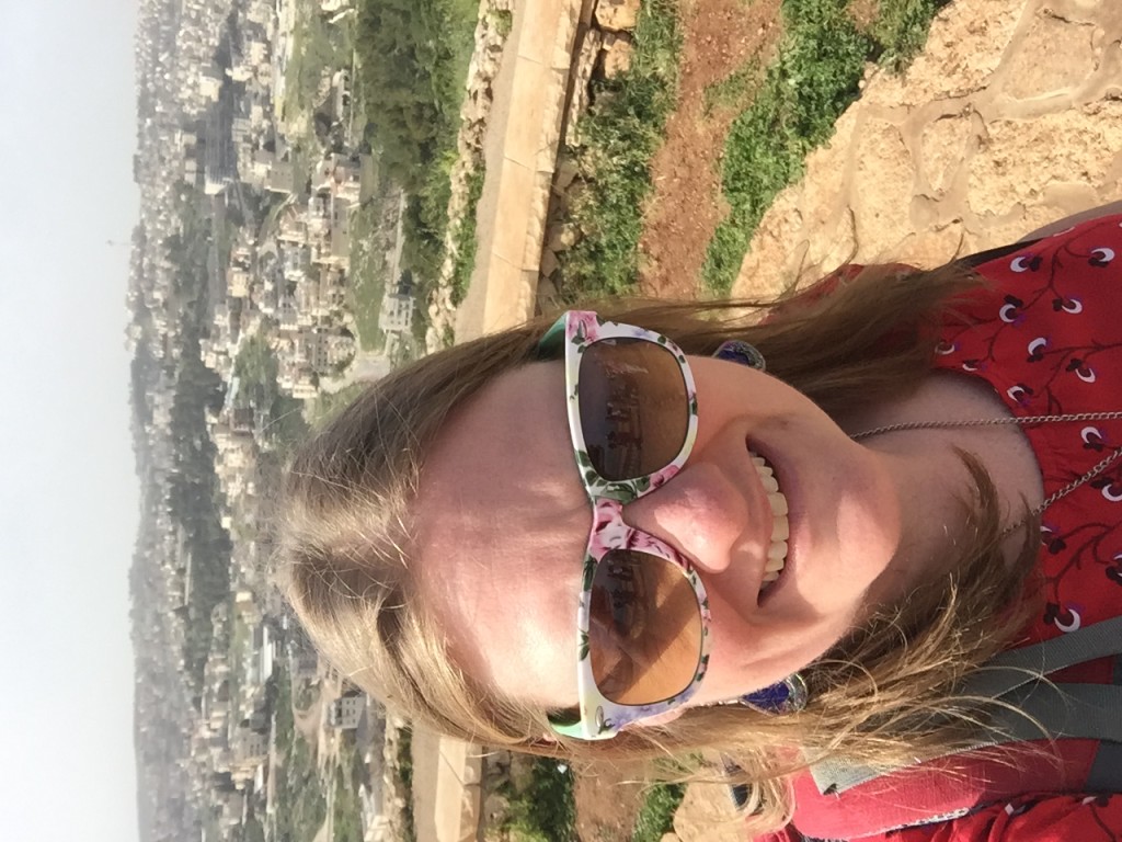 Standing on Mt. precipice overlooking Nazareth 